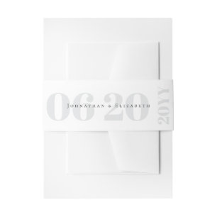 Bandeau De Faire-part Mariage de type Gras minimaliste blanc
