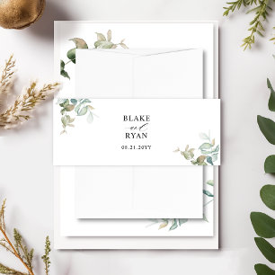 Bandeau De Faire-part Mariage de verdure Eucalyptus sur mesure