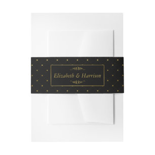 Bandeau De Faire-part Mariage d'effet Black & Gold moderne