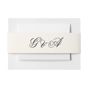 Bandeau De Faire-part Mariage des initiales de la mariée de Bourgogne