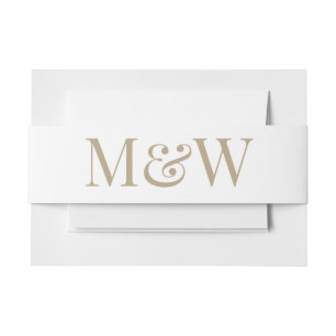 Bandeau De Faire-part Mariage des initiales d'or Monogramme moderne
