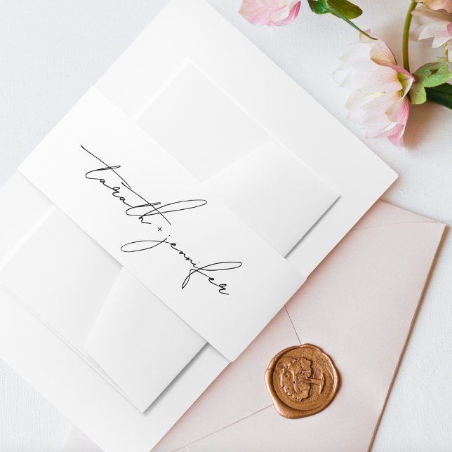 Bandeau De Faire-part Mariage des noms de script élégants personnalisés (Créateur téléchargé)