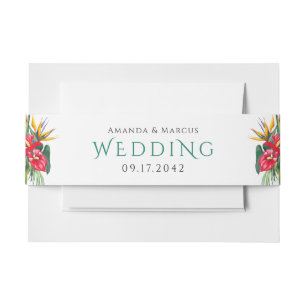 Bandeau De Faire-part Mariage des oasis de fleurs tropicales