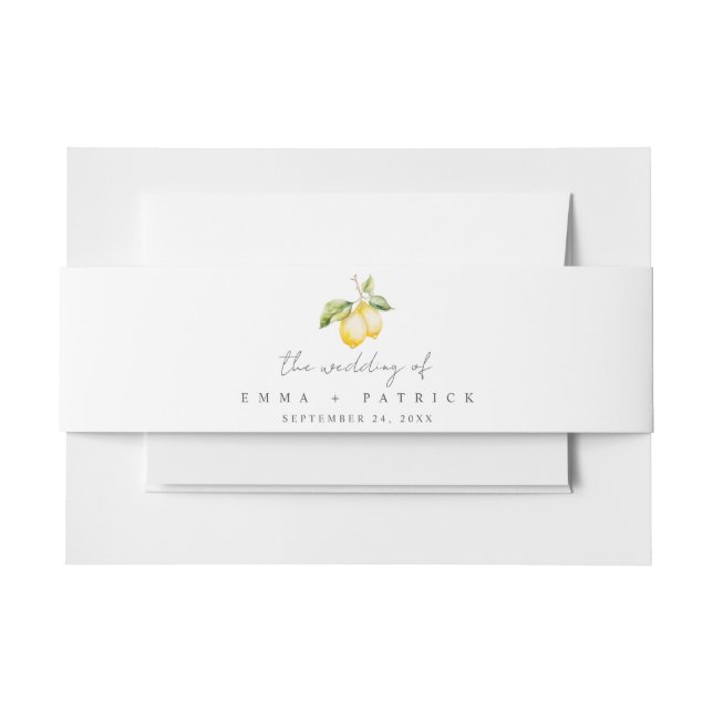 Bandeau De Faire-part Mariage d'été classique Citrus Lemon (Devant Example)