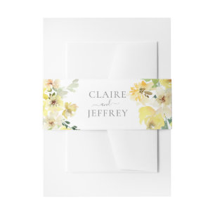 Bandeau De Faire-part Mariage d'été Delicic Jaune Floral Sage Vert