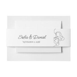 Bandeau De Faire-part Mariage d'illustration minimaliste en ligne d'art