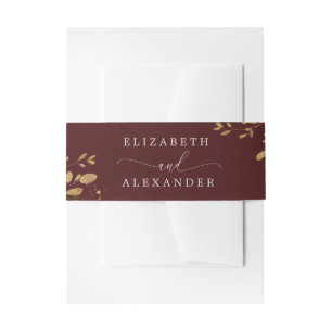 Bandeau De Faire-part Mariage d'or fleuri de Bourgogne