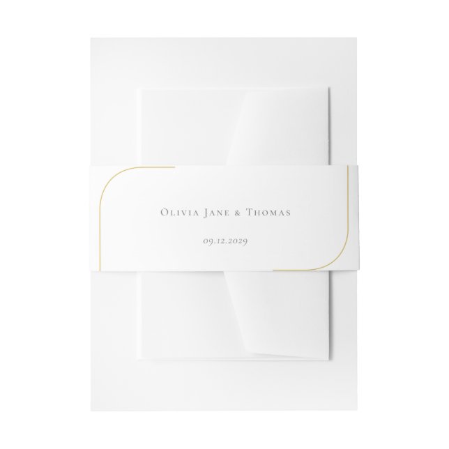 Bandeau De Faire-part Mariage d'or noir blanc moderne géométrique (Devant example)