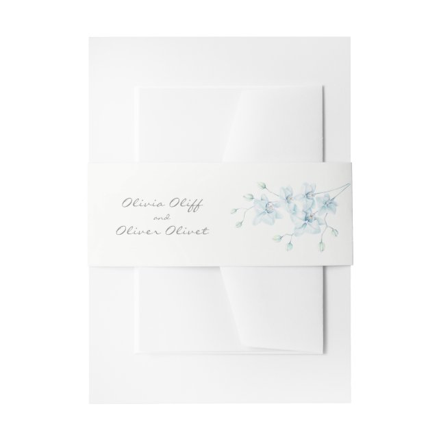 Bandeau De Faire-part Mariage d'orchidée bleu doux (Devant example)