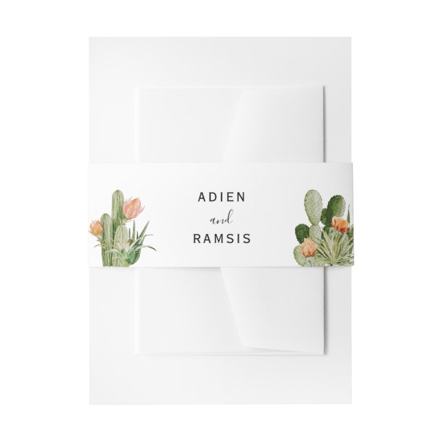 Bandeau De Faire-part Mariage du désert floral de Cactus (Devant example)
