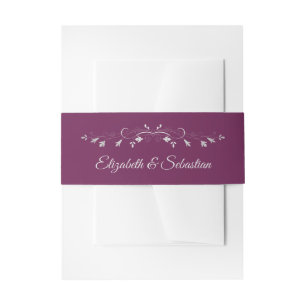 Bandeau De Faire-part Mariage élégant argent vintage sur magenta