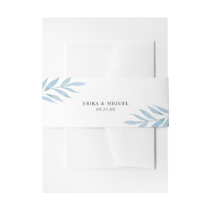 Bandeau De Faire-part Mariage Élégant Botanique Bleu Poussiéreux Rustiqu
