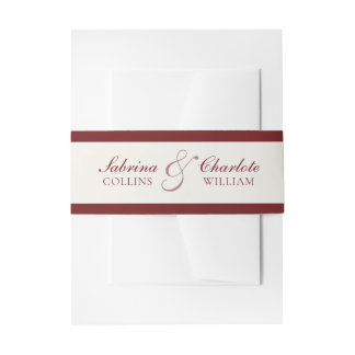Bandeau De Faire-part Mariage élégant Bourgogne & ivoire