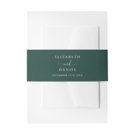 Bandeau De Faire-part Mariage Élégant Cœur Vert Émeraude