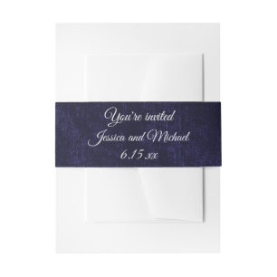 Bandeau De Faire-part Mariage élégant en bleu marine velours