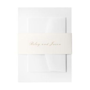 Bandeau De Faire-part Mariage élégant ivoire et or