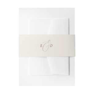 Bandeau De Faire-part Mariage Élégant Ivoire Monogramme Cocoa