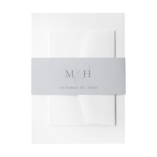 Bandeau De Faire-part Mariage Élégant Monogramme Dusty Bleu Simple
