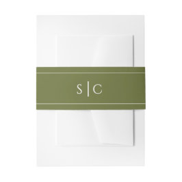 Bandeau De Faire-part Mariage élégant Monogramme moderne Simple Vert
