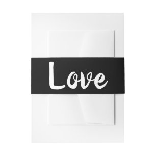 Bandeau De Faire-part Mariage Élégant Tendance Amour Noir Blanc Moderne