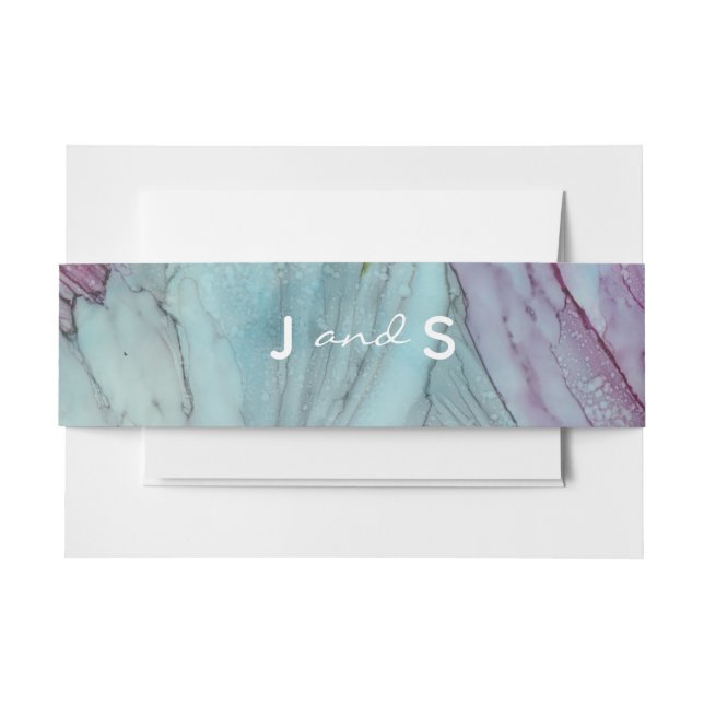 Bandeau De Faire-part Mariage Elegant Turquoise et Lavender (Devant Example)