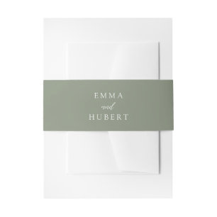 Bandeau De Faire-part Mariage élégant vert classique atténué