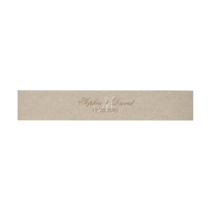 Bandeau De Faire-part Mariage en toile lin Monogramme initial