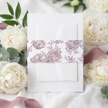 Mariage Fleur De Peonie Rose Botanique Dessinée À