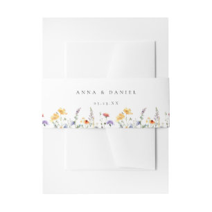 Bandeau De Faire-part Mariage Fleur de Wild à l'aquarelle