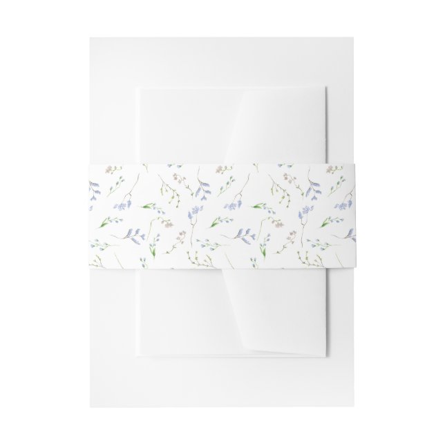 Bandeau De Faire-part Mariage Fleur sauvage Bleu délicat (Devant example)
