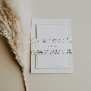 Bandeau De Faire-part Mariage Fleur sauvage Boho Watercolor