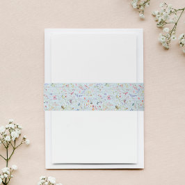 Bandeau De Faire-part Mariage Fleur sauvage élégant bleu