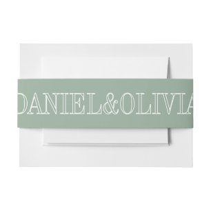 Bandeau De Faire-part Mariage Fleur sauvage élégant Charm Green