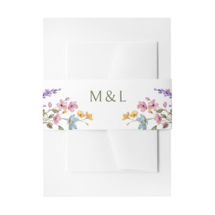 Bandeau De Faire-part Mariage Fleur sauvage Pastel Delicate