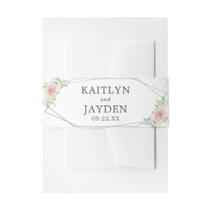 Bandeau De Faire-part Mariage floral à huile géométrique chic