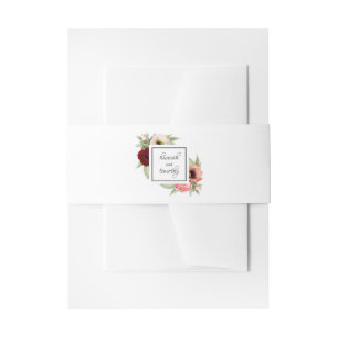 Bandeau De Faire-part Mariage Floral Aquarelle Bohème Rustique