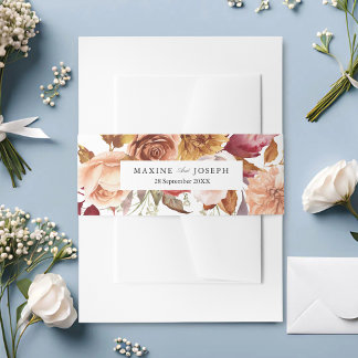 Bandeau De Faire-part Mariage Floral Aquarelle Rouge Bourgogne