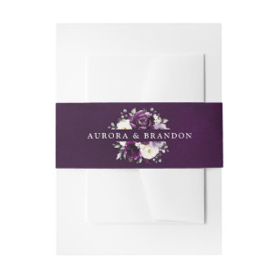 Bandeau De Faire-part Mariage Floral blanc blanc blanc de prune d'auberg