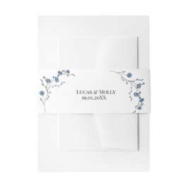 Bandeau De Faire-part Mariage Floral bleu français moderne