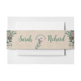 Bandeau De Faire-part Mariage floral Blush Sage