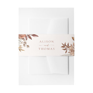 Bandeau De Faire-part Mariage floral Boho Terracotta