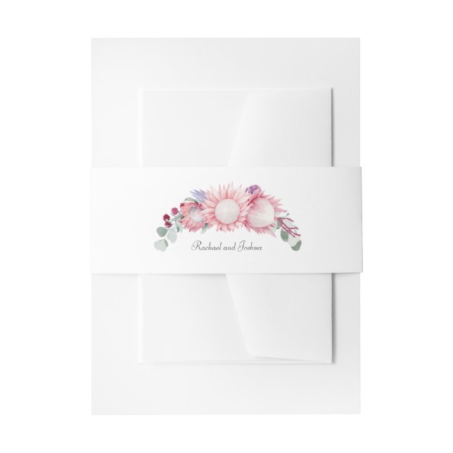 Bandeau De Faire-part Mariage Floral King Protea (Devant example)