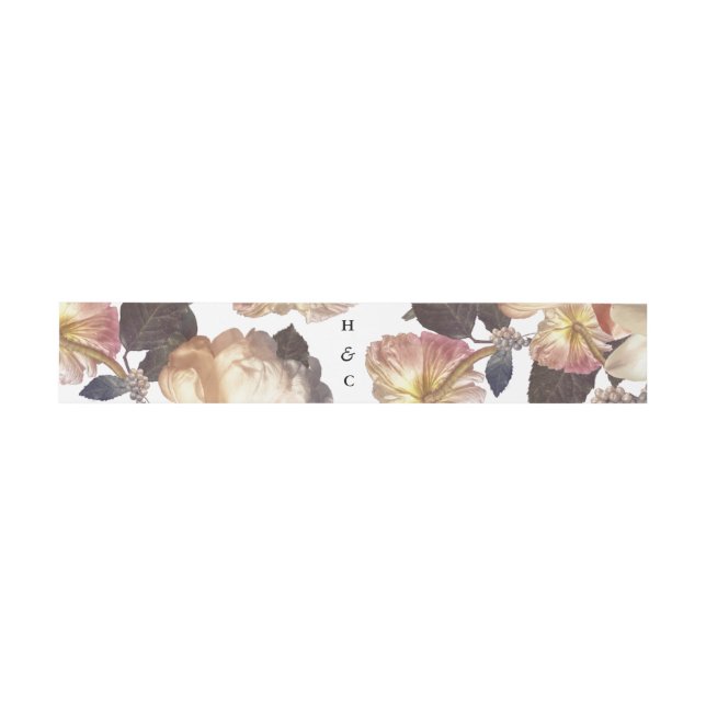 Bandeau De Faire-part Mariage floral moderne romantique (Plat)