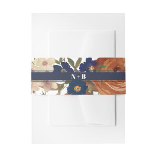 Bandeau De Faire-part Mariage floral monogramme