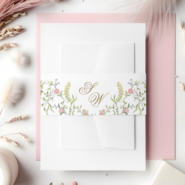 Bandeau De Faire-part Mariage floral orange Grace Pastel Blush (Créateur téléchargé)