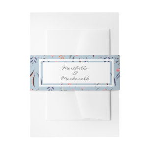Bandeau De Faire-part Mariage floral personnalisé Dusky Blue