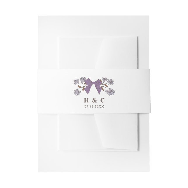 Bandeau De Faire-part Mariage floral romantique Lilac Bow (Devant example)