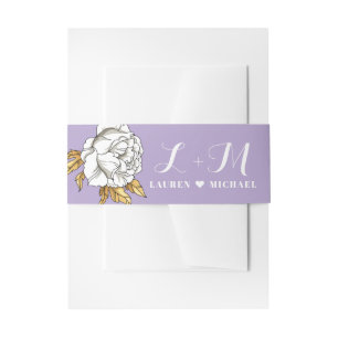 Bandeau De Faire-part Mariage floral rose blanc pourpre