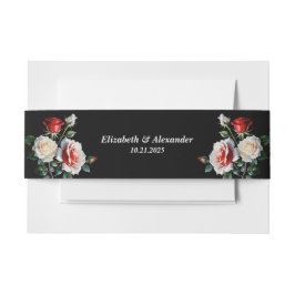 Bandeau De Faire-part Mariage floral rose rose foncé