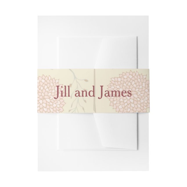 Bandeau De Faire-part Mariage floral rouge et beige (Devant example)